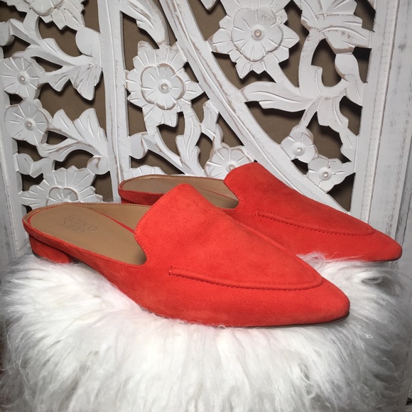 Franco Sarto Shoes - Franco Sarto suede sela red mules slip on